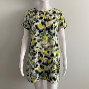 Olivaceous Green and Yellow Mini Dress